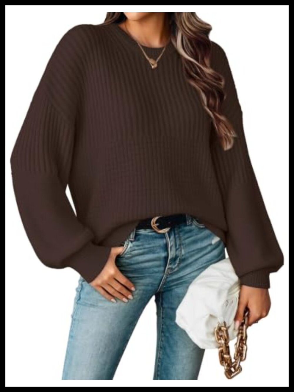 Oversized Lightweight Batwing Sleeve Sweater Pullover Top Crewneck Waffle Knit